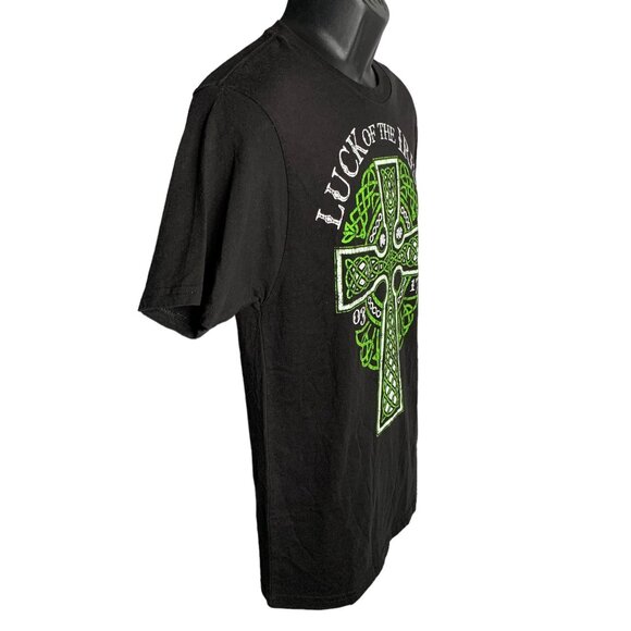 Luck of the Irish Celtic Cross T Shirt S Black Crewneck Short Sleeve St Patricks - Picture 5 of 6